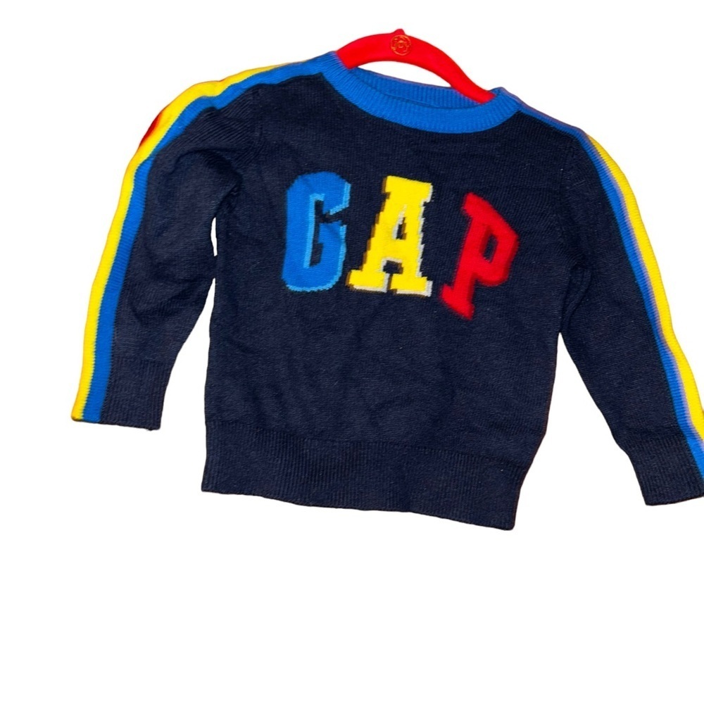 New baby gap navy knit signature crew neck sweater size 2T toddler kids